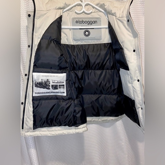 Women’s Toboggan Canada down filled white Parka Sz Large - Picture 8 of 17
